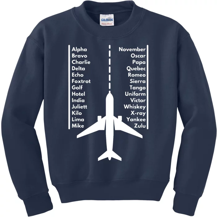 Phonetica Alphabet Funny Pilot Aviation Airplane Gift Kids Sweatshirt