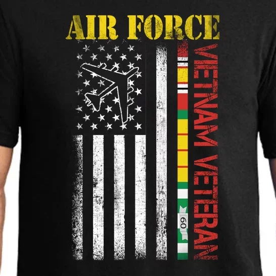 Proud Air Force Vietnam Veteran American Flag Gift Pajama Set