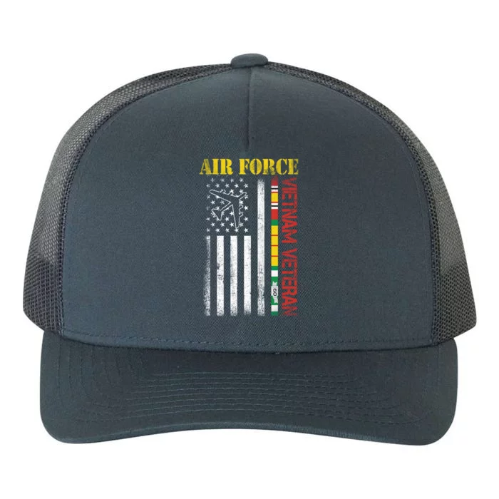 Proud Air Force Vietnam Veteran American Flag Gift Yupoong Adult 5-Panel Trucker Hat