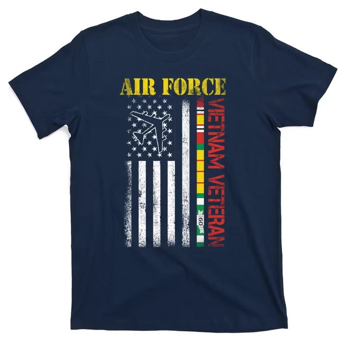 Proud Air Force Vietnam Veteran American Flag Gift T-Shirt