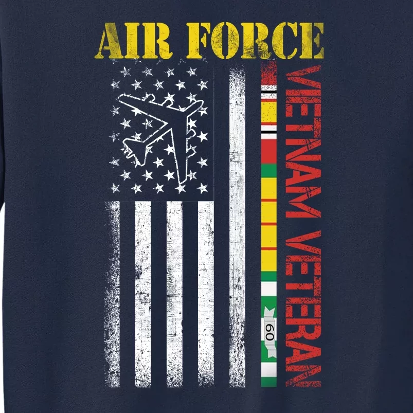 Proud Air Force Vietnam Veteran American Flag Gift Tall Sweatshirt