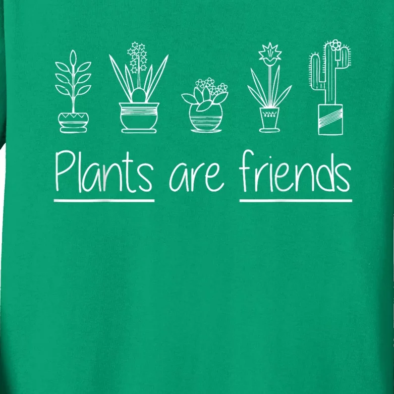 Plants Are Friends Kids Long Sleeve Shirt