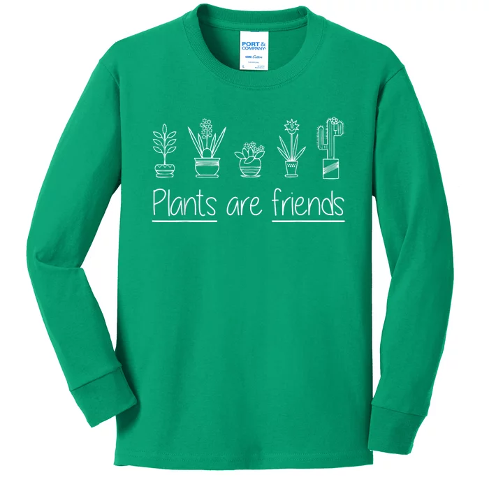 Plants Are Friends Kids Long Sleeve Shirt