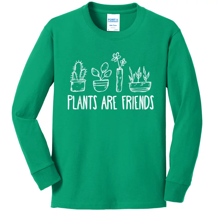 Plants Are Friends Kids Long Sleeve Shirt