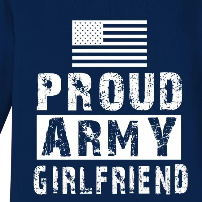 Proud Army Friend Family Military Appreciation Graphic Funny Gift Baby Long Sleeve Bodysuit