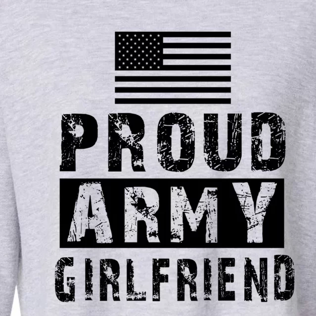 Proud Army Friend Family Military Appreciation Graphic Funny Gift Cropped Pullover Crew