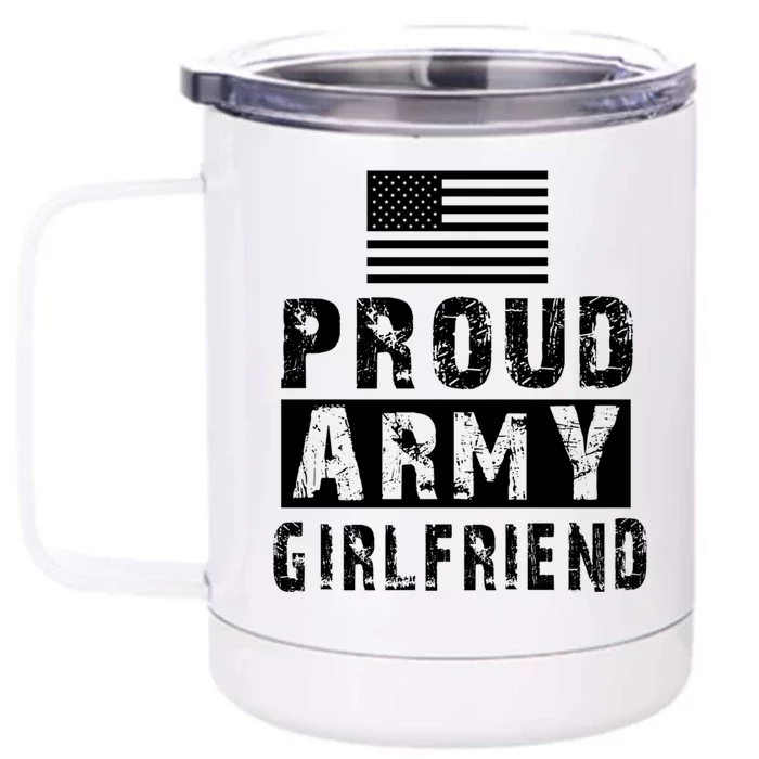 Proud Army Friend Family Military Appreciation Graphic Funny Gift Front & Back 12oz Stainless Steel Tumbler Cup