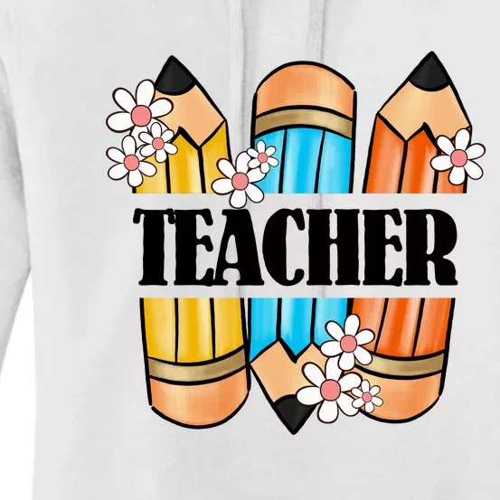 Pencil And Flower Back To School Graphic Women's Pullover Hoodie