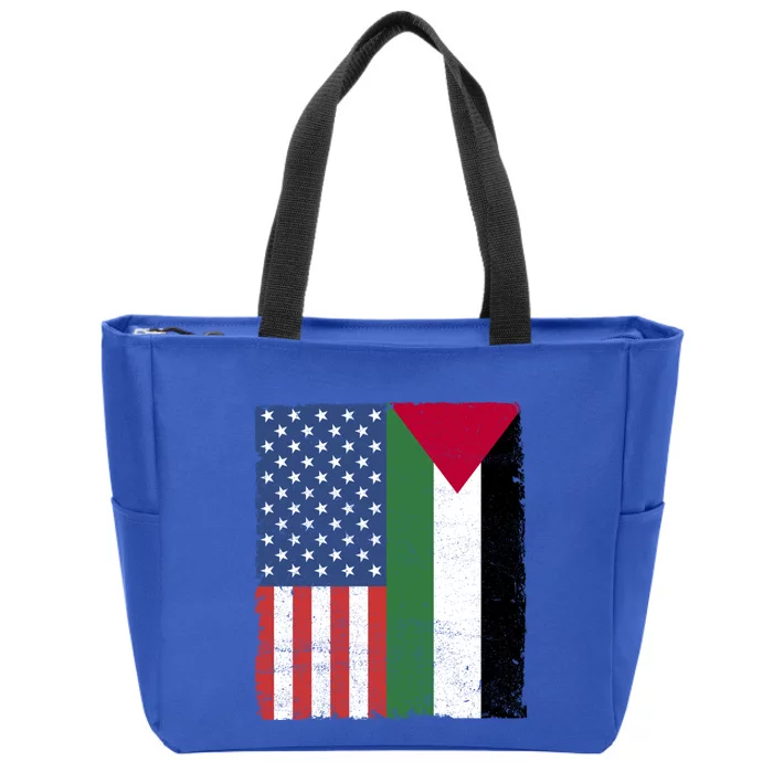 Palestinian American Flag Free Palestine Free Gaza Palestine Gift Zip Tote Bag