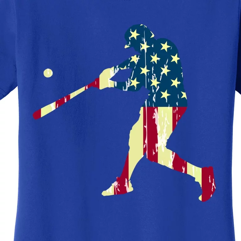 Patriotic American Flag Baseball Funny Gift Baseball Funny Gift Women's T-Shirt