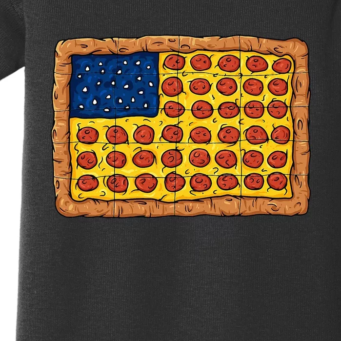 Pizza American Flag Baby Bodysuit