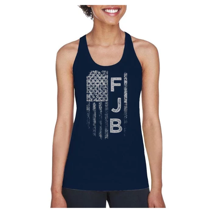 Pro America Flag Fuck Biden FJB Women's Racerback Tank