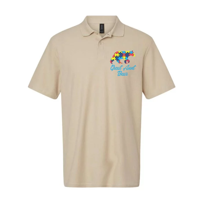 Proud Autism Great Aunt Awareness Support Softstyle Adult Sport Polo