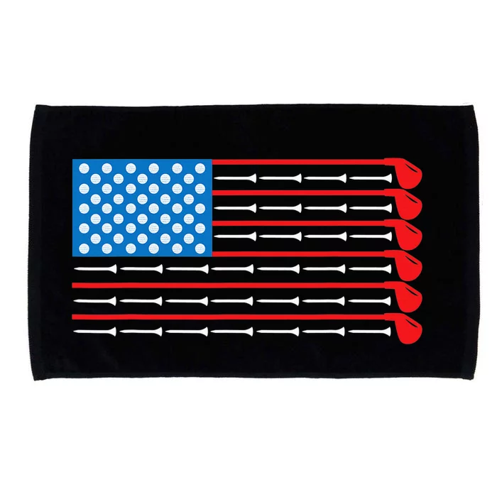 Patriotic American Golfer Gift USA Flag Golf Club Golf Microfiber Hand Towel