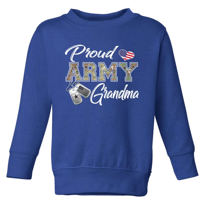 Proud Army Grandma Shirt Military Pride Toddler Sweatshirt