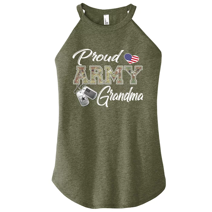 Proud Army Grandma Shirt Military Pride Women’s Perfect Tri Rocker Tank