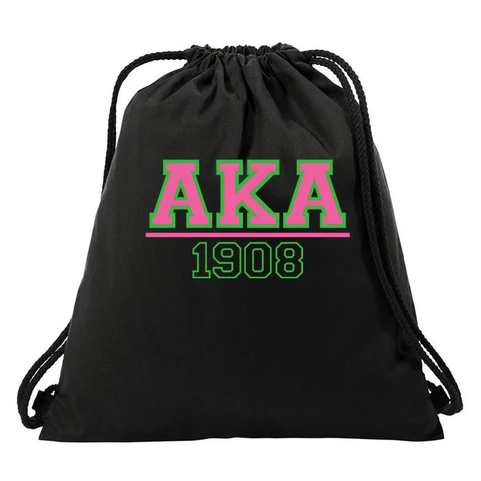 Pink And Green Aka 1908 Drawstring Bag