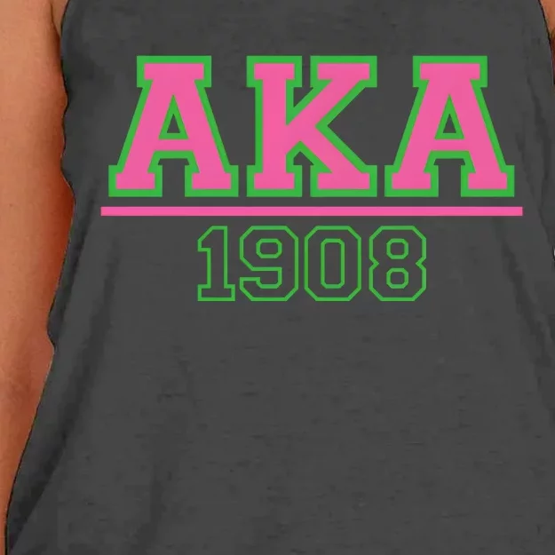 Pink And Green Aka 1908 Women's Knotted Racerback Tank