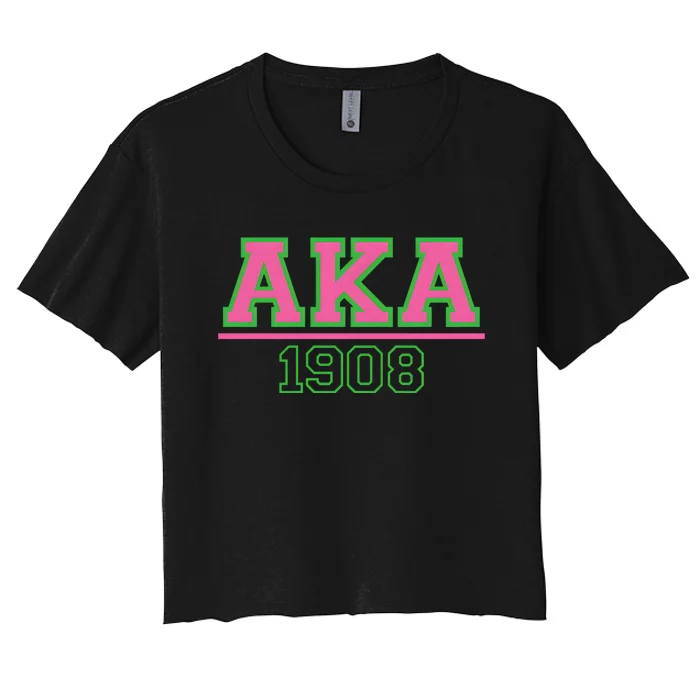 Pink And Green Aka 1908 Women's Crop Top Tee