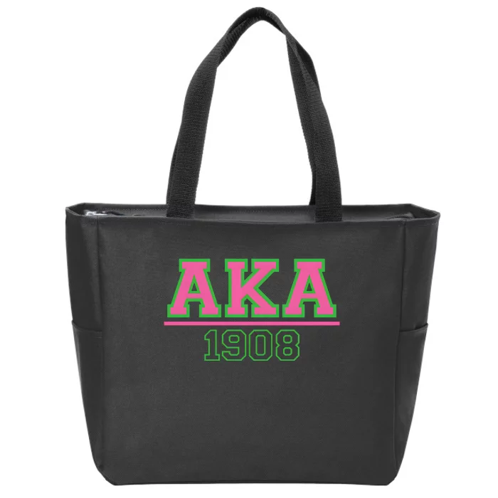 Pink And Green Aka 1908 Zip Tote Bag