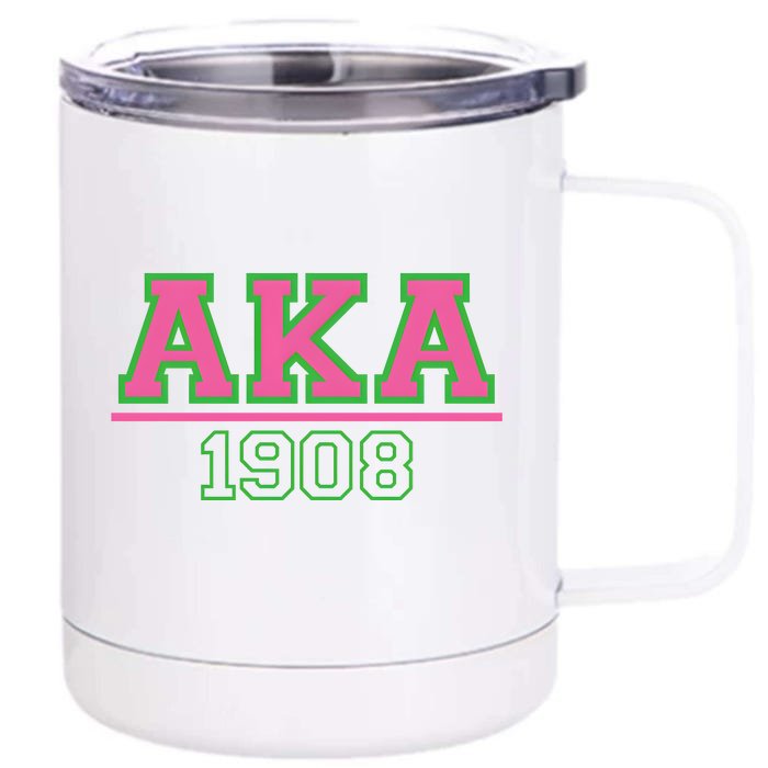 Pink And Green Aka 1908 Front & Back 12oz Stainless Steel Tumbler Cup