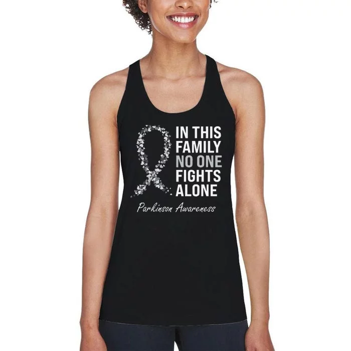 Parkinson Awareness Gray Ribbon Women's Racerback Tank