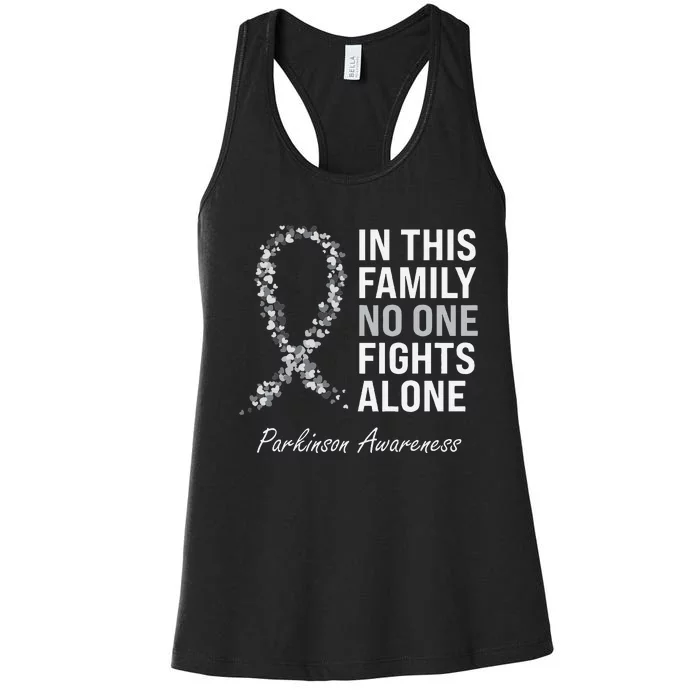 Parkinson Awareness Gray Ribbon Women's Racerback Tank