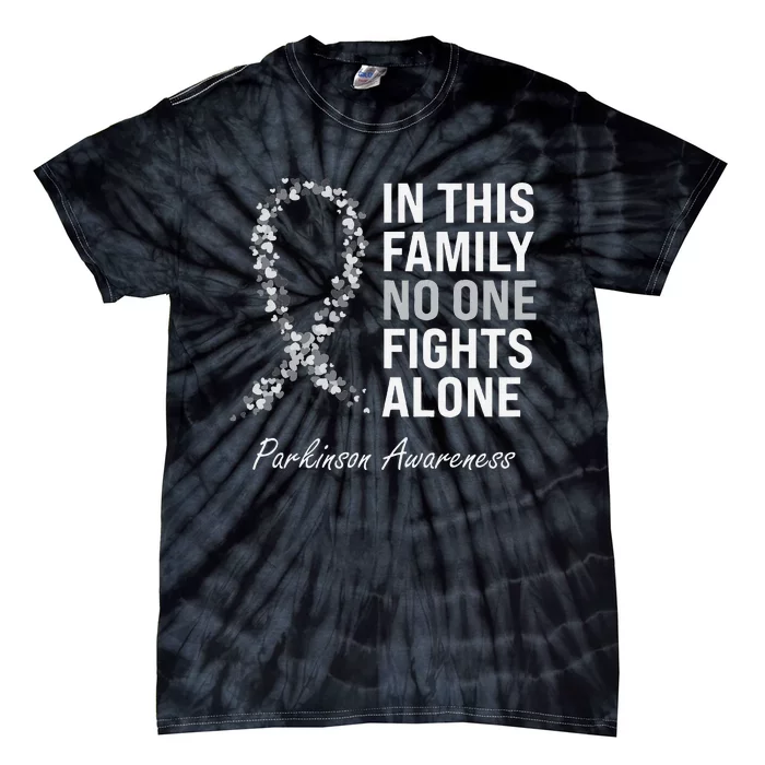 Parkinson Awareness Gray Ribbon Tie-Dye T-Shirt