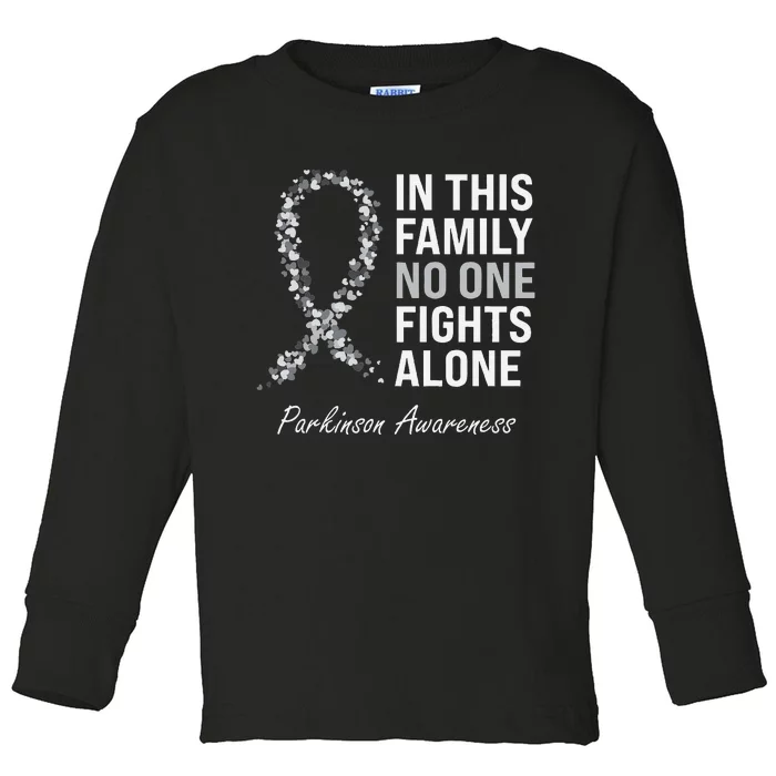 Parkinson Awareness Gray Ribbon Toddler Long Sleeve Shirt