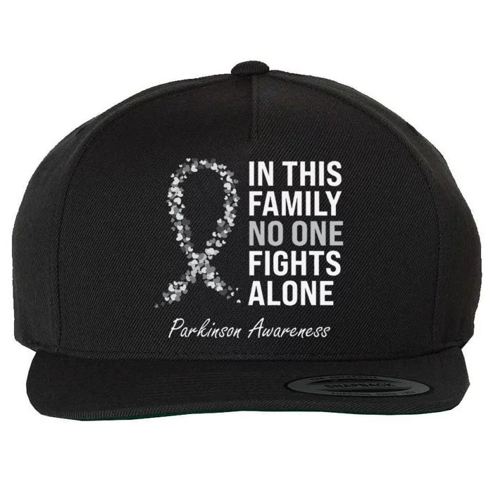 Parkinson Awareness Gray Ribbon Wool Snapback Cap