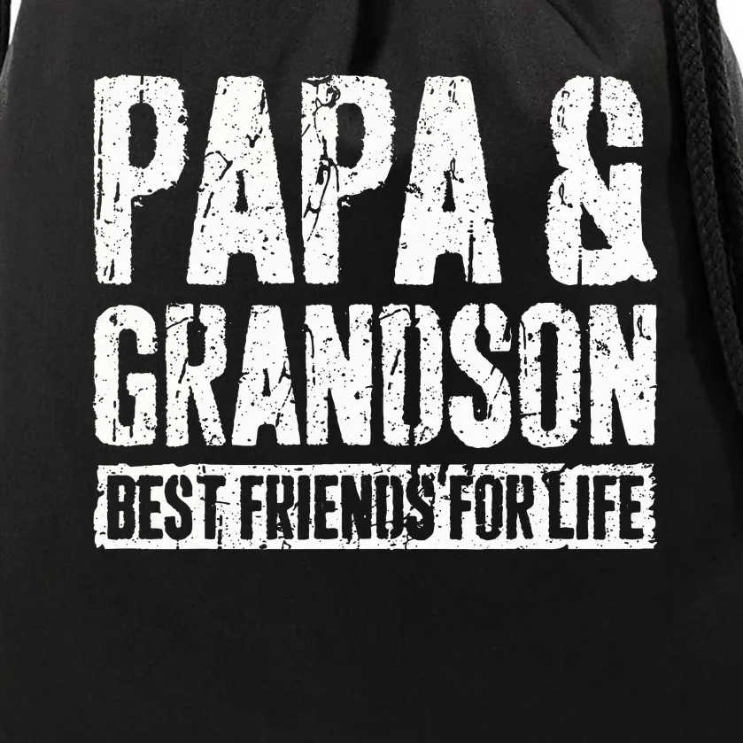 Papa And Grandson Best Friends For Life Drawstring Bag