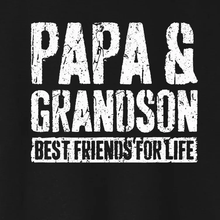 Papa And Grandson Best Friends For Life Women's Crop Top Tee