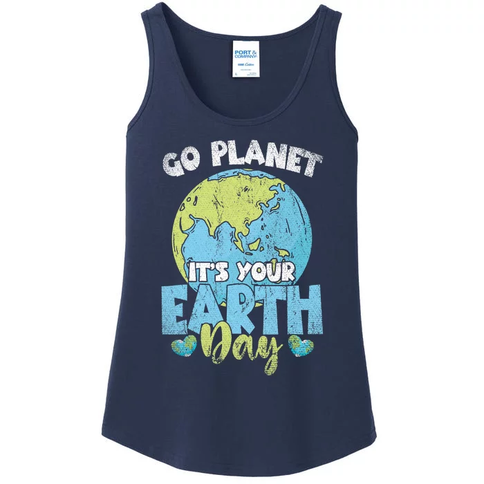 Planet Anniversary Go Planet Its Your Earth Day Ladies Essential Tank