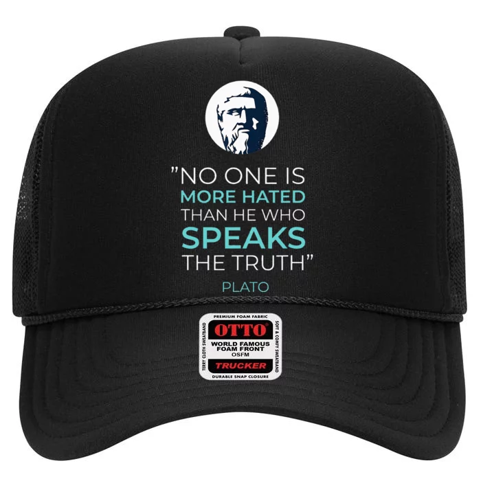 Plato Ancient Greek Philosophy Quote High Crown Mesh Trucker Hat