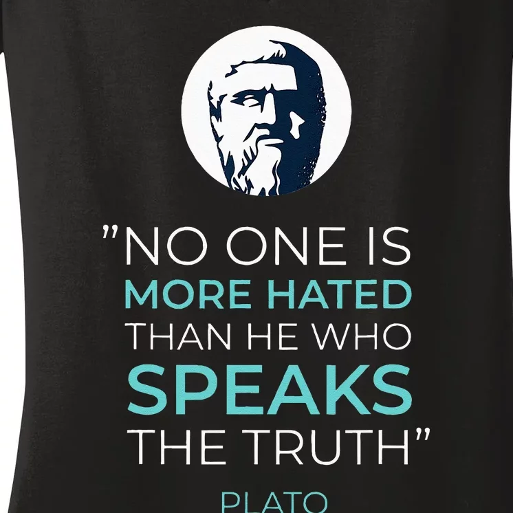 Plato Ancient Greek Philosophy Quote Women's V-Neck T-Shirt