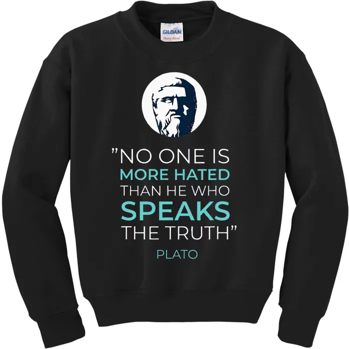 Plato Ancient Greek Philosophy Quote Kids Sweatshirt