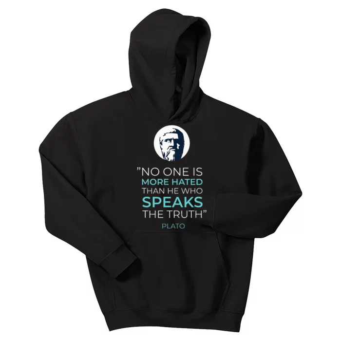 Plato Ancient Greek Philosophy Quote Kids Hoodie