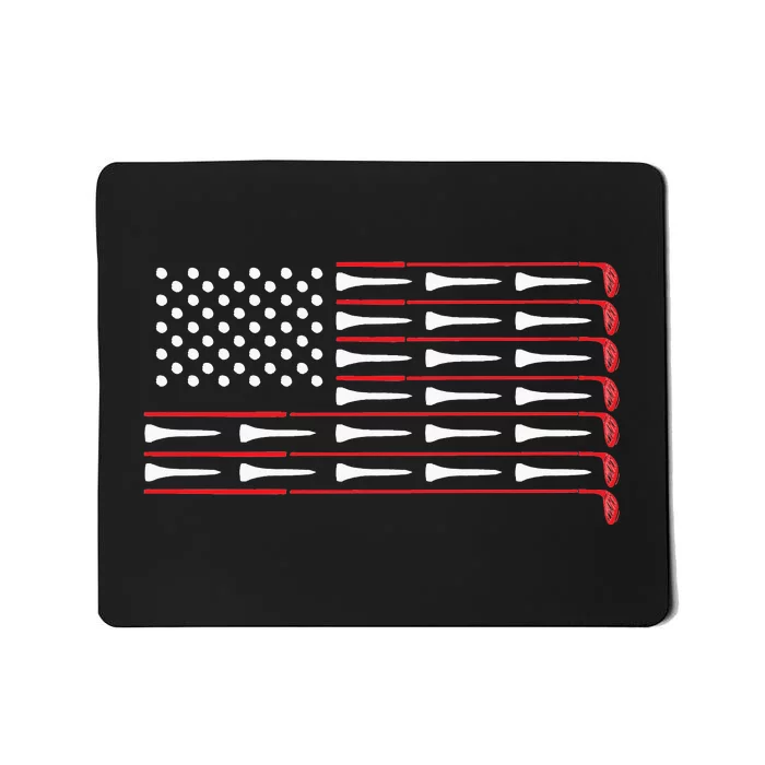 Patriotic American Golfer Gift USA Flag Golf Club Mousepad