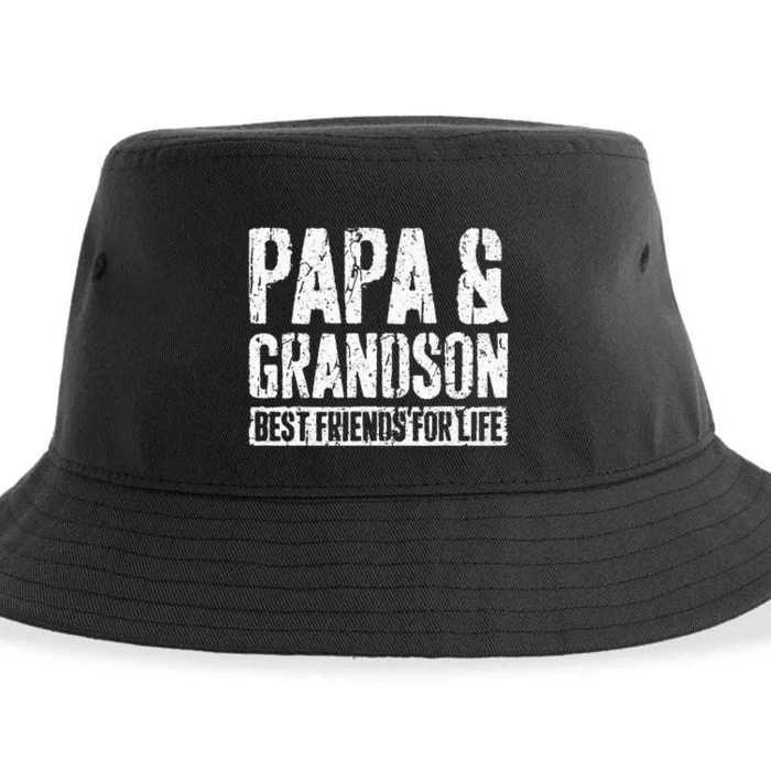 Papa And Grandson Best Friends For Life Sustainable Bucket Hat