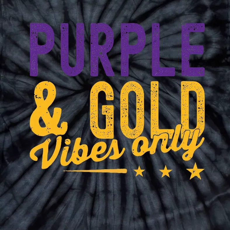 Purple And Gold Vibes Only Game Day For High School Football Tie-Dye T-Shirt