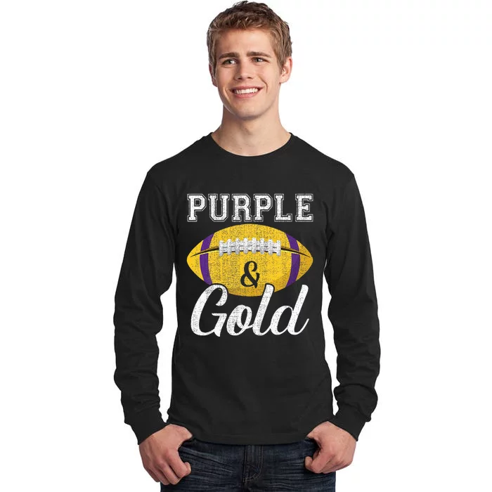 Purple And Gold Game Day Group Purple and Gold Vibes Tall Long Sleeve T-Shirt