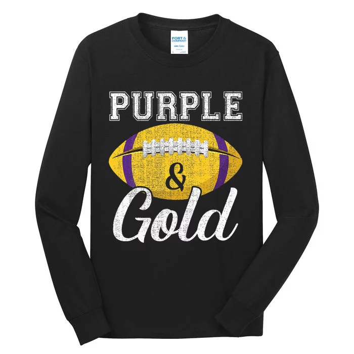 Purple And Gold Game Day Group Purple and Gold Vibes Tall Long Sleeve T-Shirt