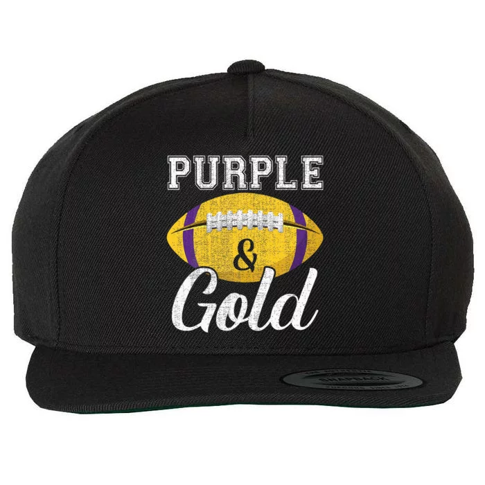 Purple And Gold Game Day Group Purple and Gold Vibes Wool Snapback Cap