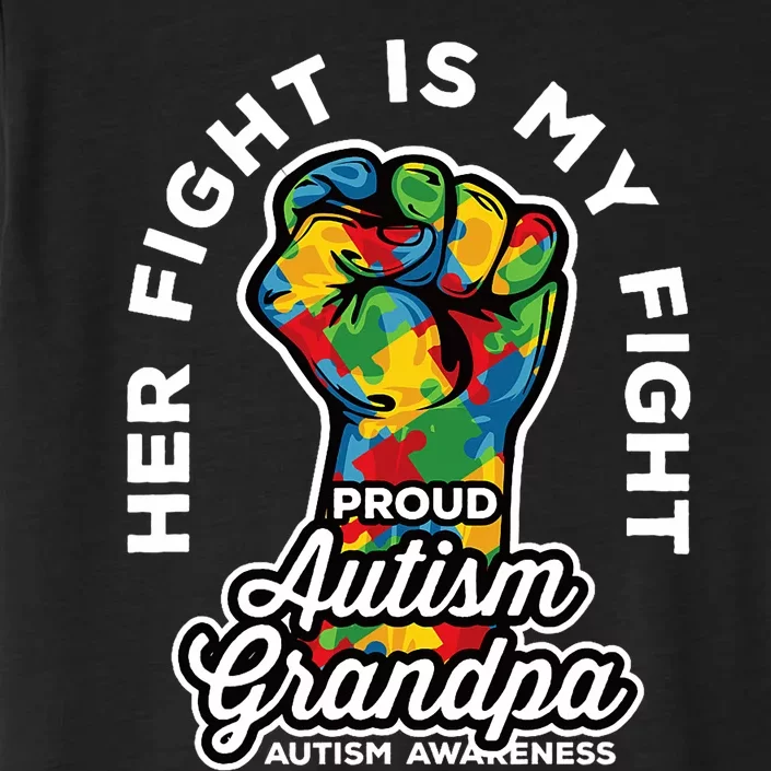 Proud Autism Grandpa Her Fight Is My Fight Support ChromaSoft Performance T-Shirt