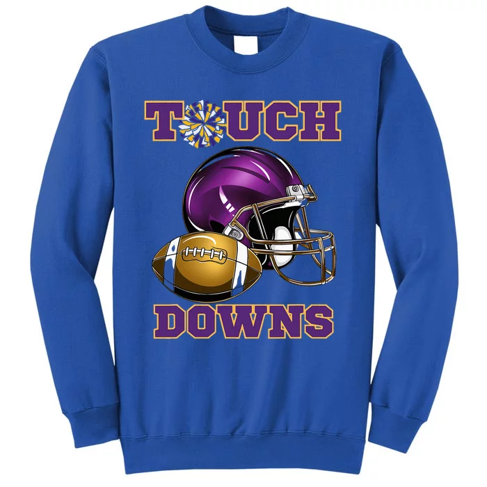 Purple And Gold Football Game Touchdown High School Matching Sweatshirt