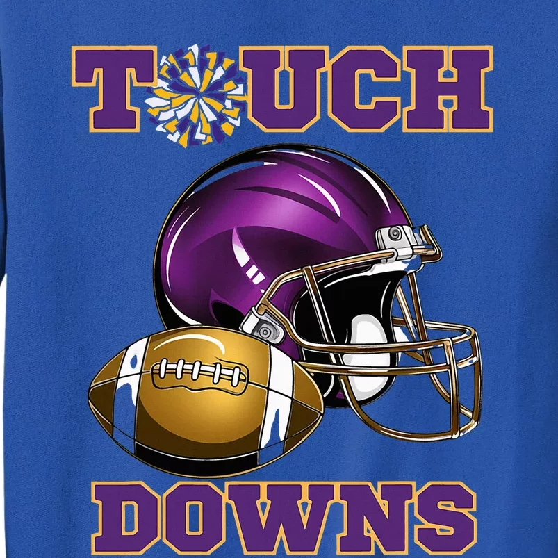 Purple And Gold Football Game Touchdown High School Matching Tall Sweatshirt