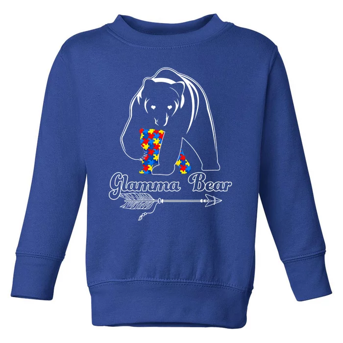 Proud Autism Glamma Bear Autism Awareness Autistic Support Cute Gift Toddler Sweatshirt