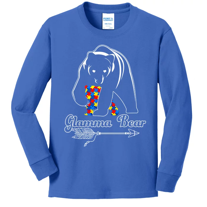 Proud Autism Glamma Bear Autism Awareness Autistic Support Cute Gift Kids Long Sleeve Shirt