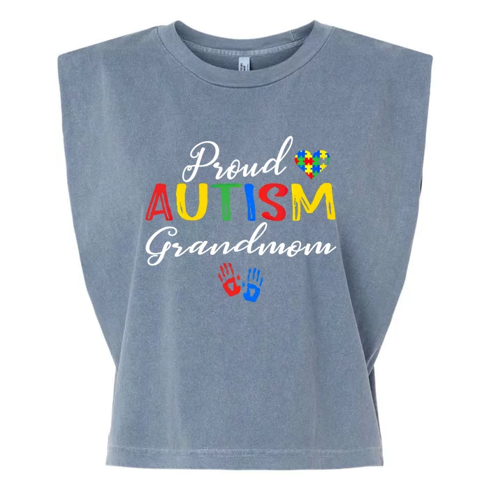 Proud Autism Grandmom Autism Awareness Day Autistic Support Gift Garment-Dyed Women's Muscle Tee