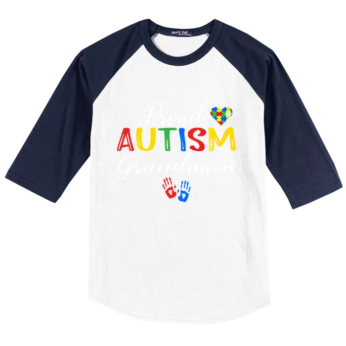 Proud Autism Grandmom Autism Awareness Day Autistic Support Gift Baseball Sleeve Shirt